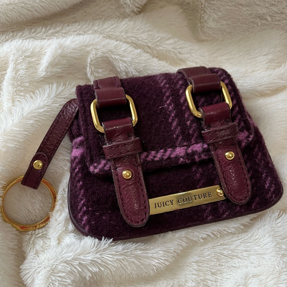 Juicy Couture Burgundy Plaid Clutch